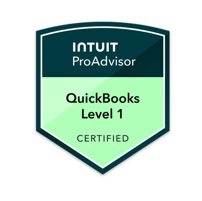 QuickBooks Online ProAdvisor Level 1 Certified badge